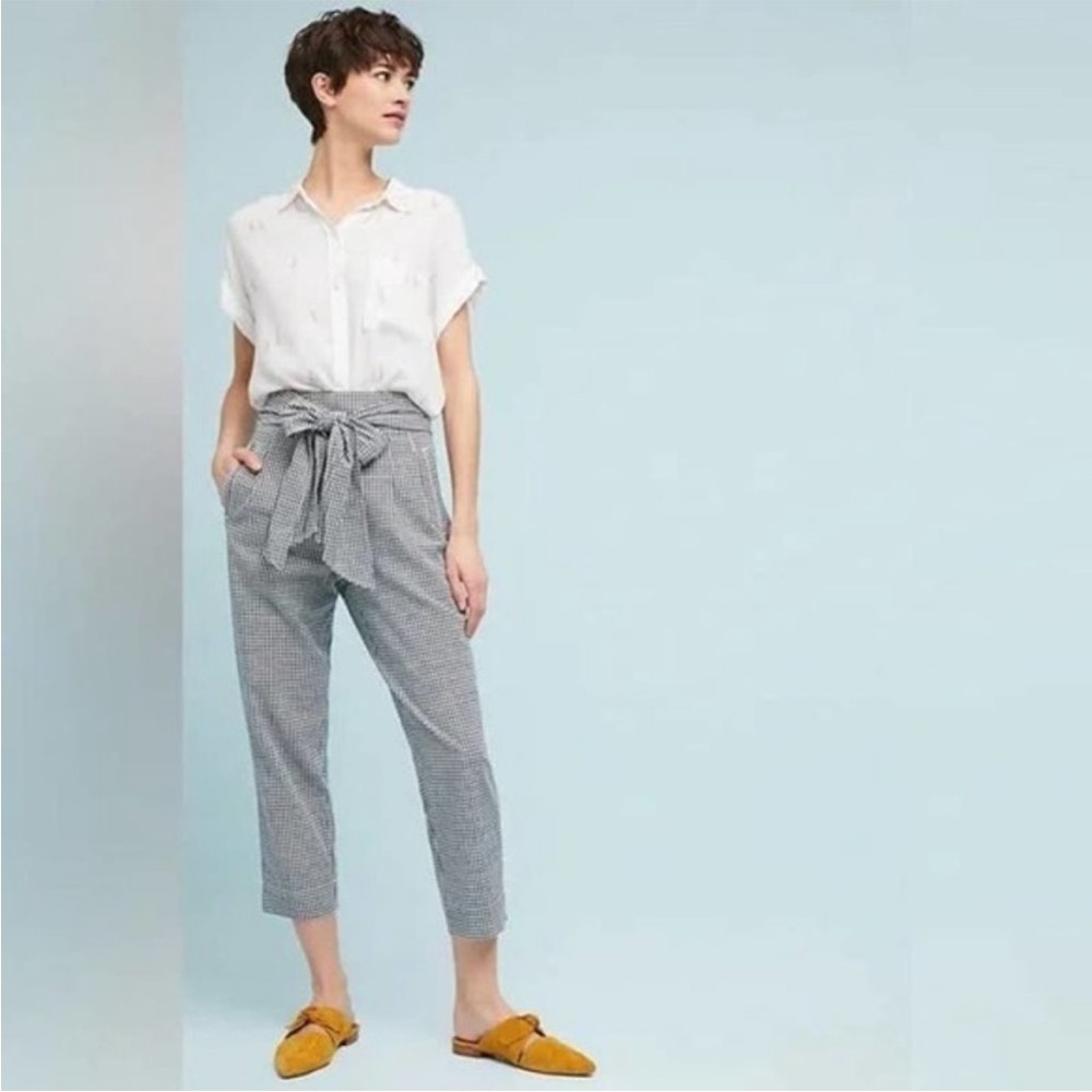 JOIE Montgomery Gingham Checkered Crop Pant Sz 12
